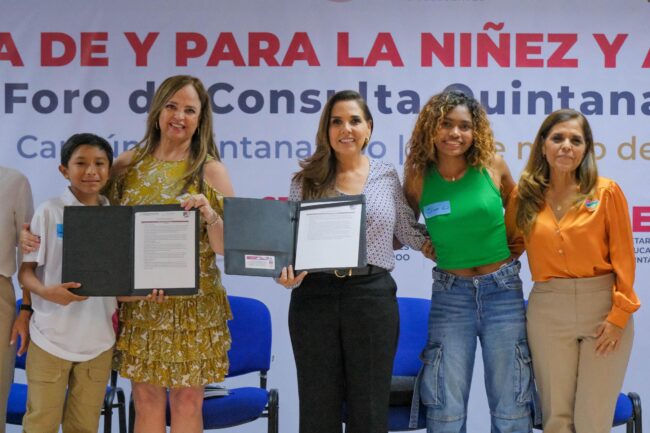 La voz de la niñez de Quintana Roo es escuchada en el Foro Estatal República de y para la Niñez y Adolescencia por Mara Lezama y SIPINNA