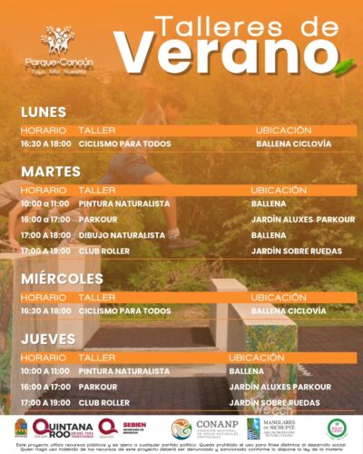 Estos son solo algunos de los talleres que el Parque Cancún tiene para ti. 