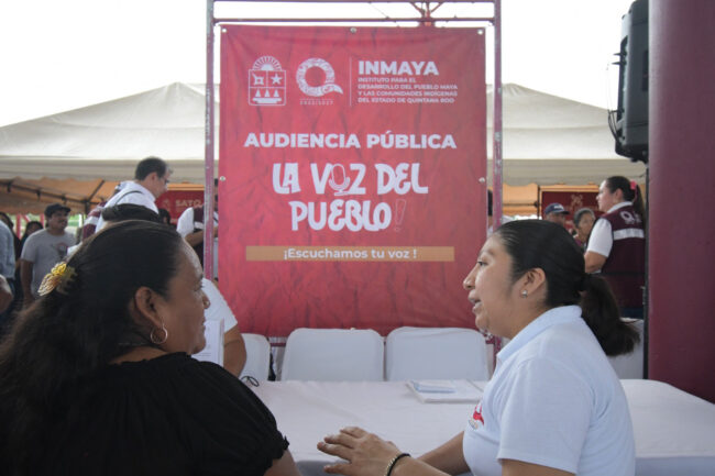 Audiencia Pública La Voz del Pueblo se fortalece con la presencia del INMAYA sosteniendo un diálogo con comunidades mayas de Quintana Roo.