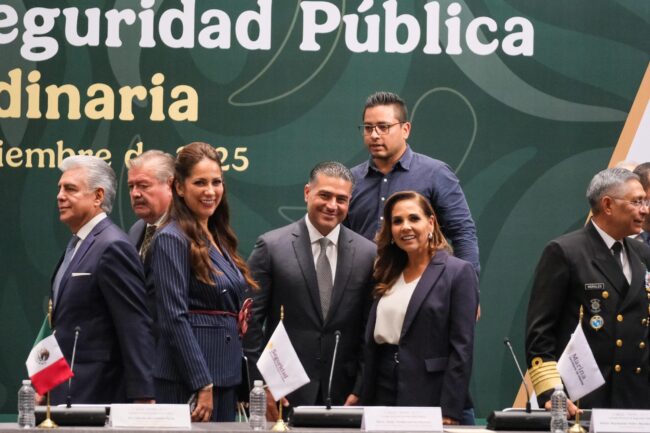 Mara Lezama en Sesión Ordinaria del Consejo Nacional de Seguridad Ciudadana recibe apoyo federal