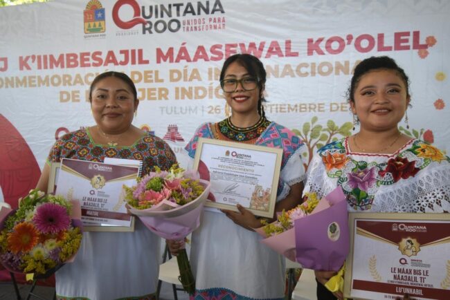 INMAYA entregó galardones durante el Día Internacional de la Mujer Indígena, reconociendo liderazgos femeninos indígenas.