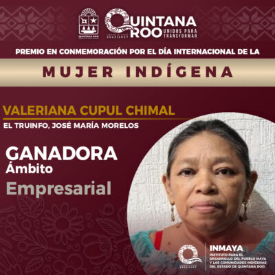 INMAYA destaca a Amanda Beatriz Tah Arana Valeriana Cupul Chimal con la entrega del premio en conmemoración del Día Internacional de la Mujer Indígena 2025