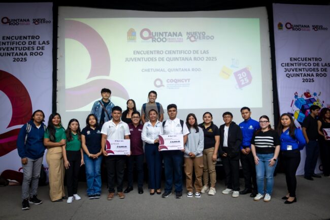Premiación y clausura del Encuentro Científico de las Juventudes del COQHCYT destacó proyectos de investigación innovadores en Quintana Roo.