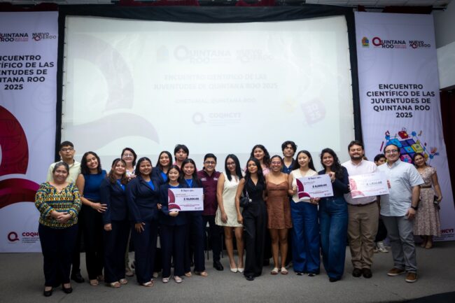 Premiación y clausura del Encuentro Científico de las Juventudes del COQHCYT destacó proyectos de investigación innovadores en Quintana Roo.