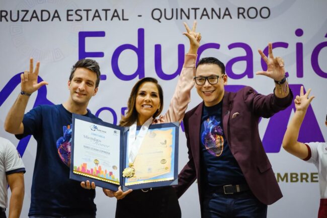 La Red Universal por la Paz América 2030 inicia en Quintana Roo con el programa “Mentes Brillantes”, impulsado por Mara Lezama para promover la cultura de paz y la educación emocional.