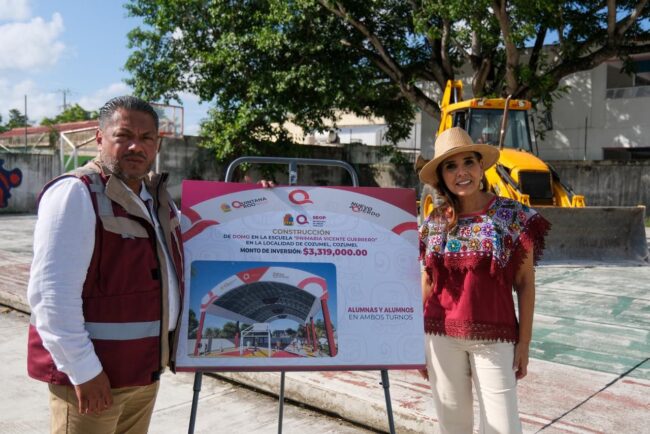 Mara Lezama anuncia 15 domos para escuelas de Cozumel y fortalece la infraestructura educativa con inversión transparente y enfoque social.