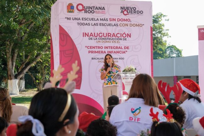 Nuevo domo en el CIPI de Bacalar impulsa bienestar infantil. Mara Lezama fortalece infraestructura segura para la primera infancia.