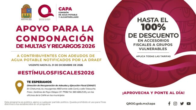 Apoyo para contribuyentes con adeudos en 2026. CAPA y DRAEF ofrecen descuentos fiscales y facilidades de pago.
