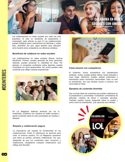 Colabora en redes sociales con amigos
