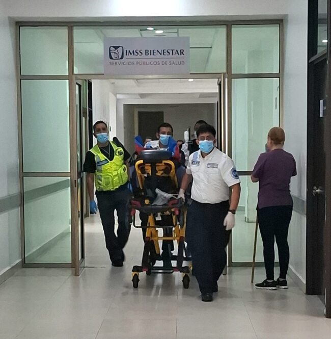 Traslado aéreo de Cancún a CDMX de menor con quemaduras atendido por SESA e IMSS-Bienestar. con apoyo de CENIAQ