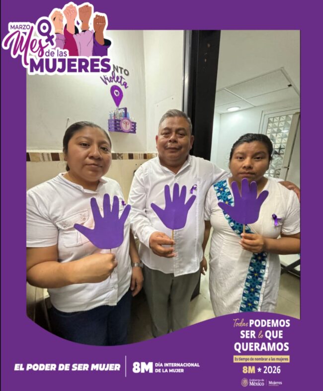 Puntos Violetas instalados por INMAYA durante la Conmemoración del Día Internacional de la Mujer.