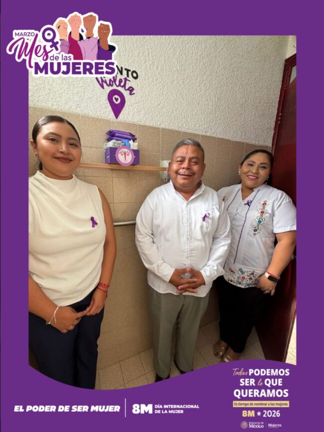 Puntos Violetas instalados por INMAYA durante la Conmemoración del Día Internacional de la Mujer.