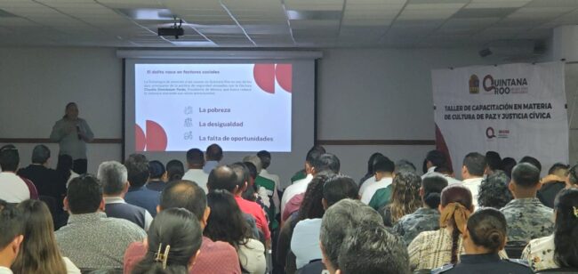 Taller de capacitación, Cultura de Paz y Justicia Cívica en Quintana Roo fortalece al INMAYA y promueve comunidades más justas.