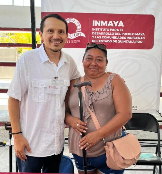 INMAYA Entrega bastones durante la Caravana de Bienestar en Holbox y Kantunilkín impulsando movilidad e inclusión social en Quintana Roo.