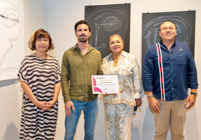 Exposición "El Origen del Trazo" de Emilio Chalita inaugurada por la FPMC en el Museo de la Isla de Cozumel.