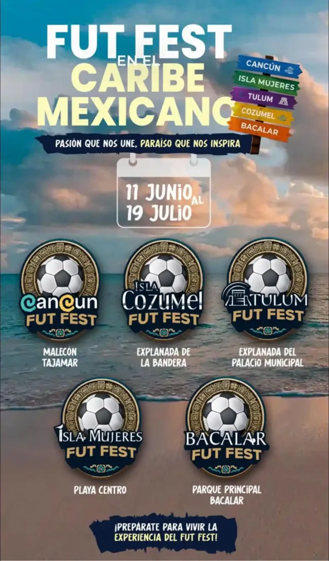Mara Lezama invita al Fut Fest del Caribe Mexicano con actividades gratuitas, fútbol y diversión familiar rumbo a la Copa Mundial de Fútbol 2026 en Malecón Tajamar