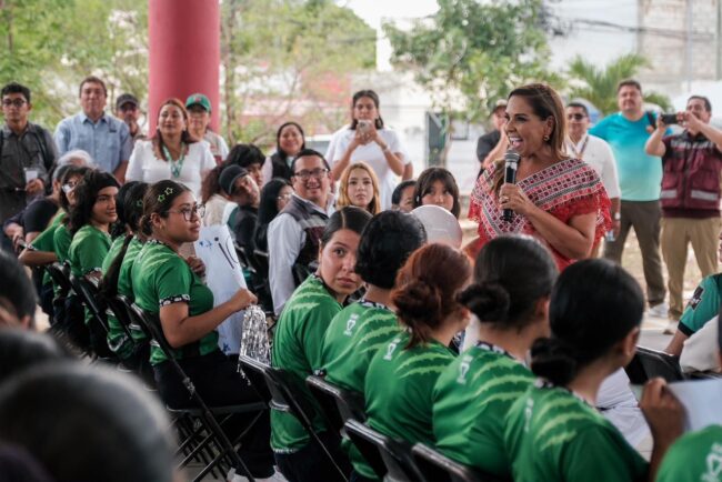 Domo en Conalep Cancún III ya es una realidad. Mara Lezama y la SEOP entregan obra esperada por 18 años para 987 estudiantes.