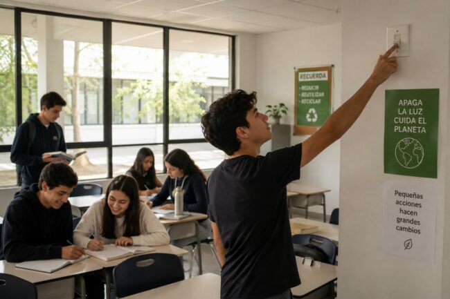 ahorro de energía, en la escuela