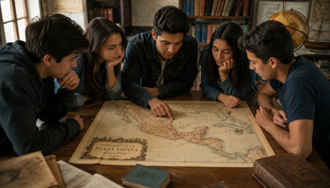 5 Composición histórica de México y Centroamérica unidos visualmente por documentos y mapas.