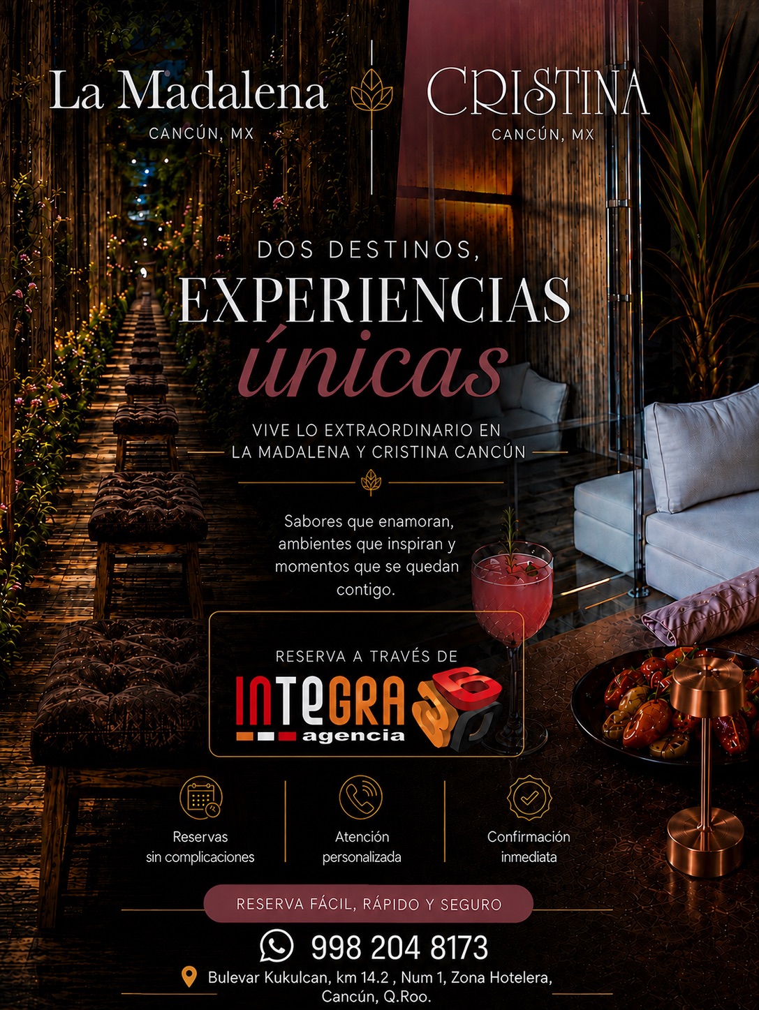 RESERVACIONES CRISTINA y LA MADALENA