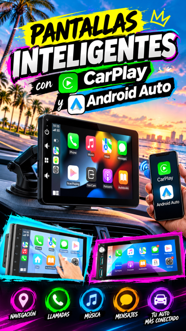 Pantalla CarPlay y Android Auto para un coche antiguo